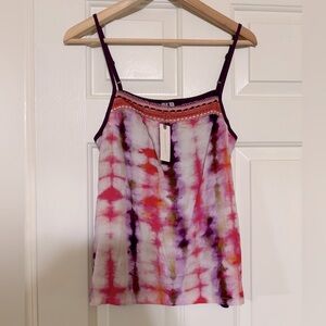 NWT Bl-nk London Anthropologie Pink/Rose Tie Dye Women's Tank Top Boho Size XS